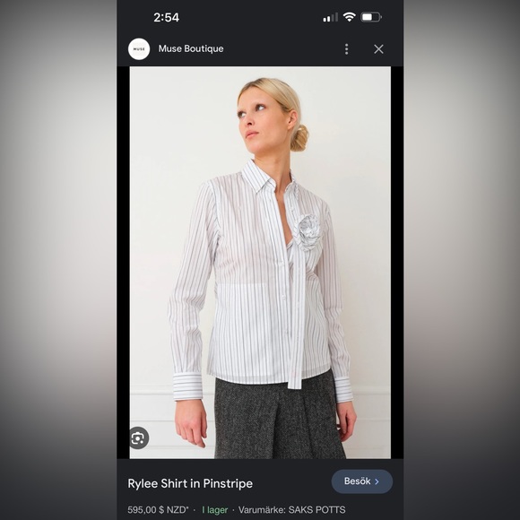 Pinstripe Rylee shirt / Saks Potts - Picture 5 of 5